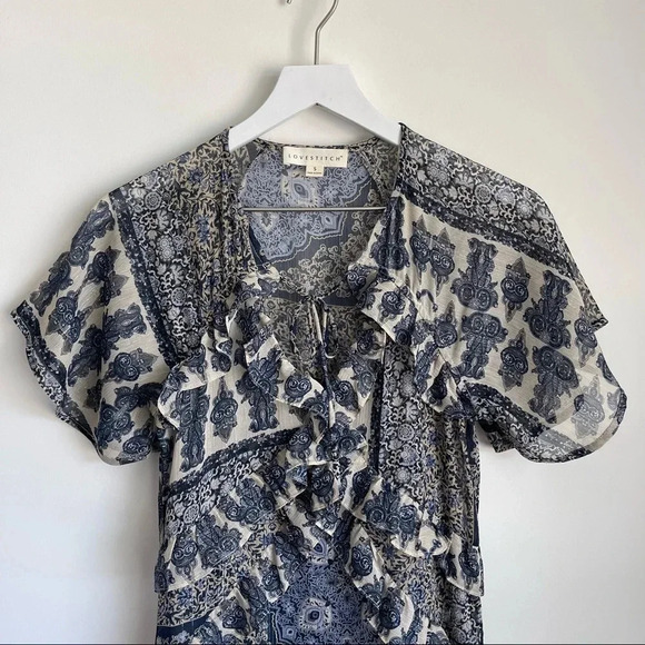 Lovestitch Mixed Print High/Low Hem Dress size small - Picture 3 of 6